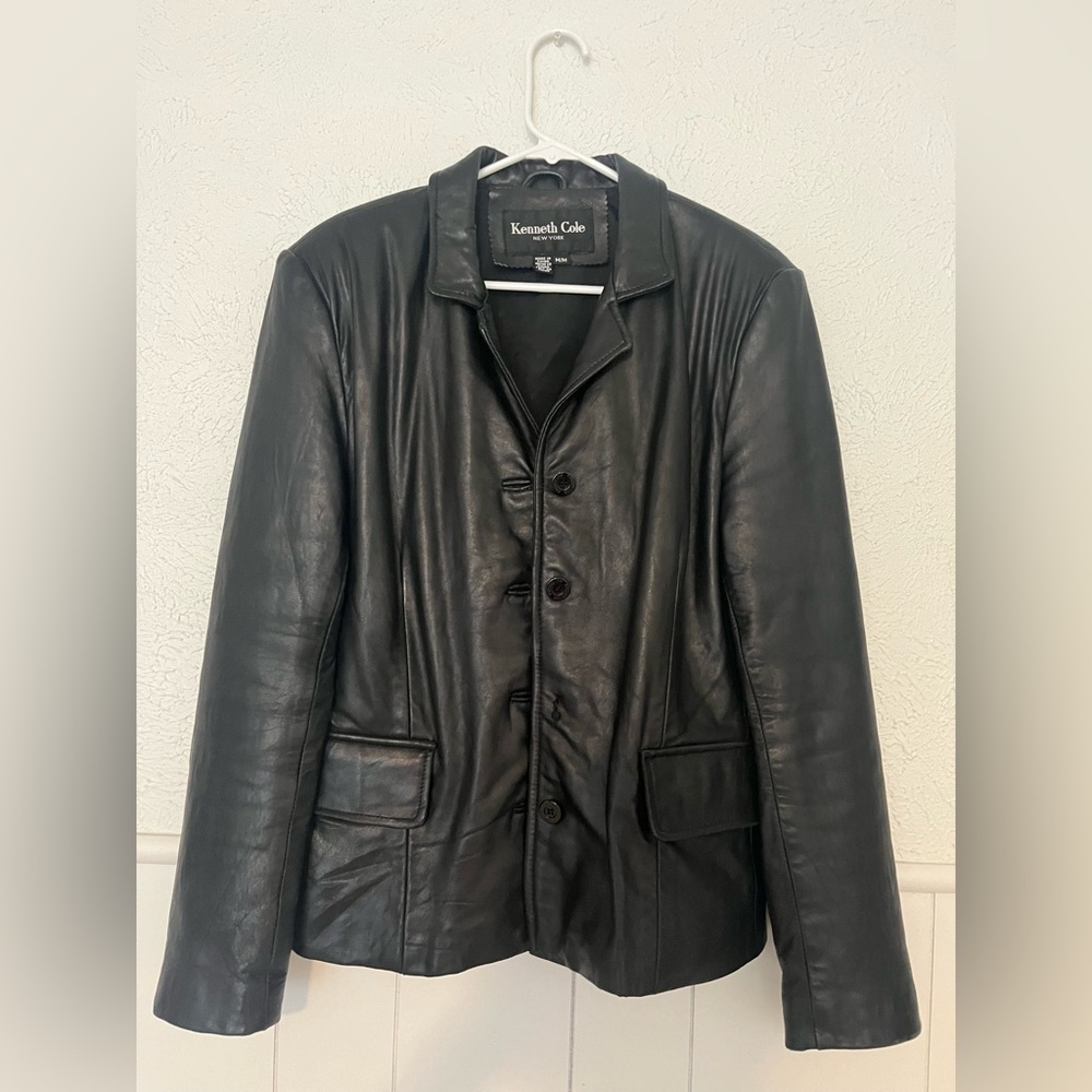 Vintage Kenneth Cole New York Genuine Leather
Blazer Jacket Size M